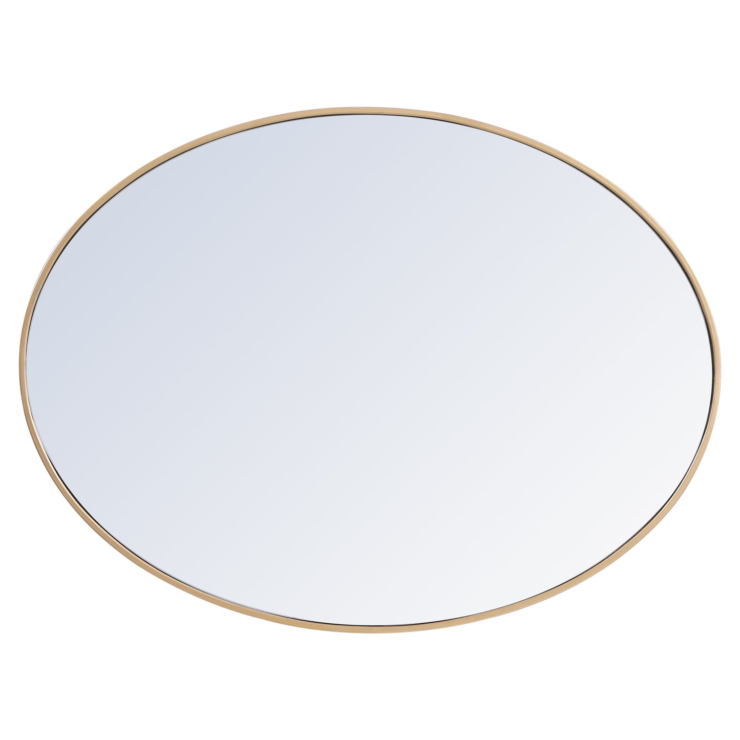 MR4630BR Decker 40" x 30" Metal Framed Oval Mirror in Brass