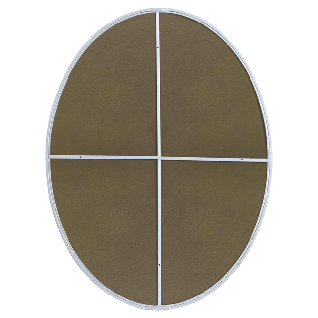 MR4630S Decker 40" x 30" Metal Framed Oval Mirror in Silver