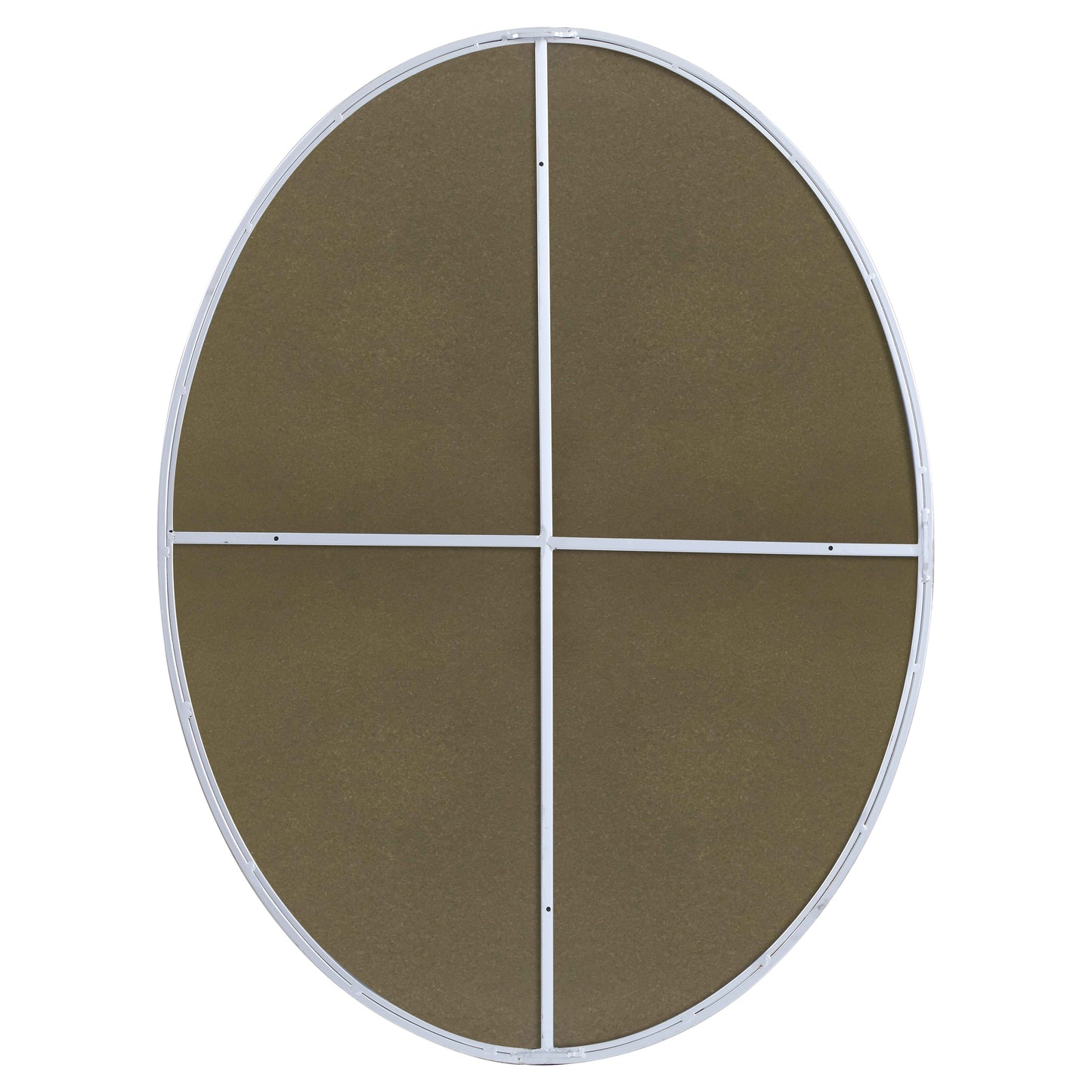 MR4630S Decker 40" x 30" Metal Framed Oval Mirror in Silver