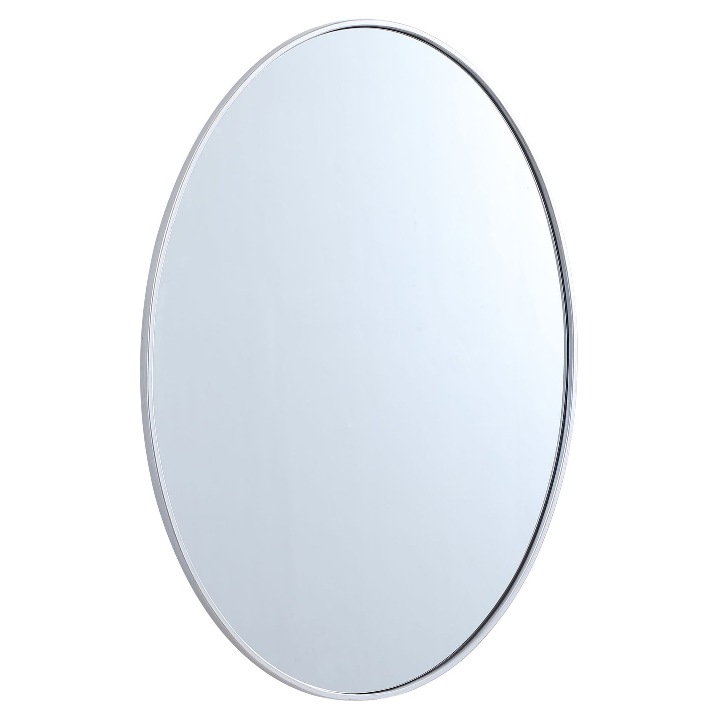MR4630S Decker 40" x 30" Metal Framed Oval Mirror in Silver