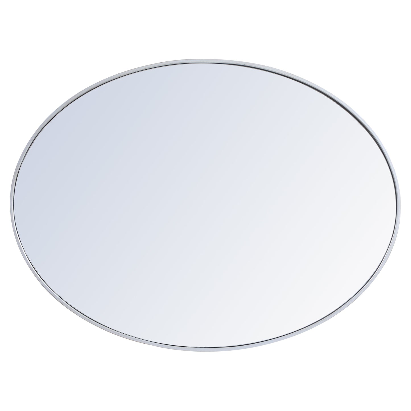 MR4630S Decker 40" x 30" Metal Framed Oval Mirror in Silver
