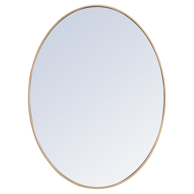 MR4630BR Decker 40" x 30" Metal Framed Oval Mirror in Brass