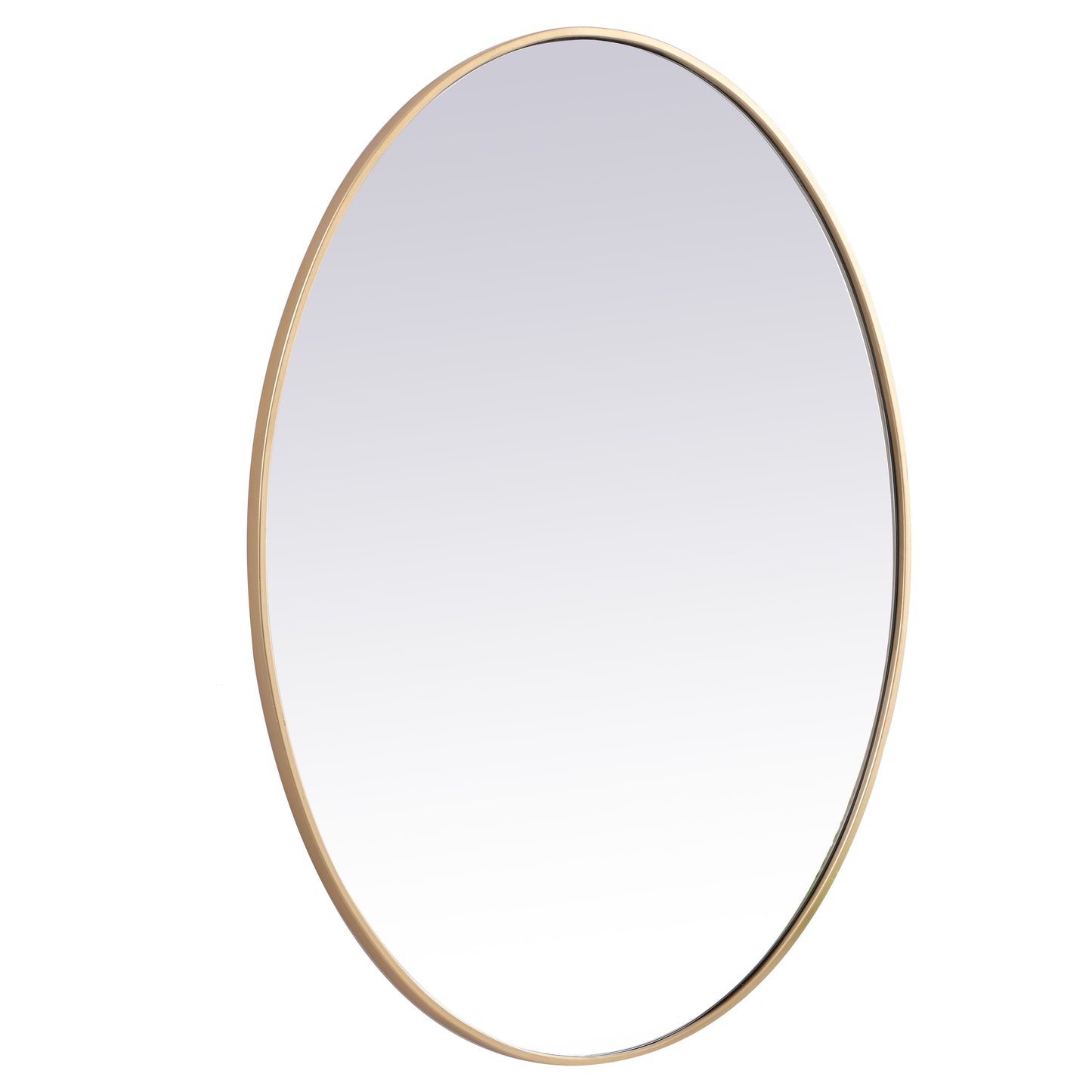 MR4630BR Decker 40" x 30" Metal Framed Oval Mirror in Brass