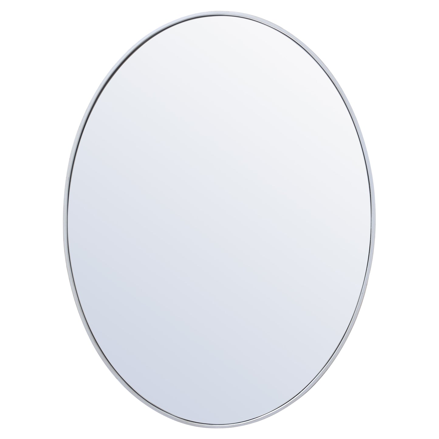 MR4630S Decker 40" x 30" Metal Framed Oval Mirror in Silver