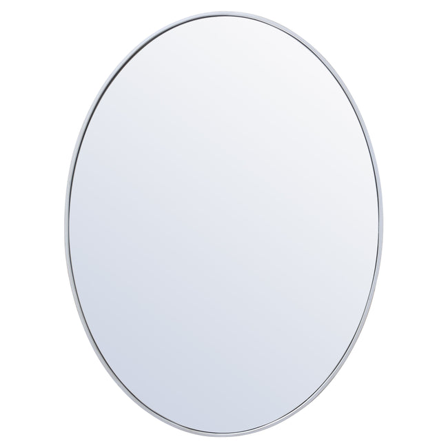 MR4630S Decker 40" x 30" Metal Framed Oval Mirror in Silver