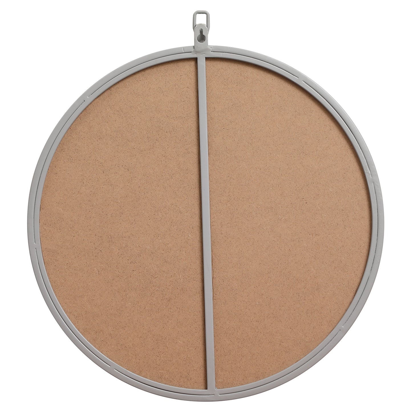 MR4718GR Rowan 18" x 18" Metal Framed Round Mirror with Decorative Hook in Grey