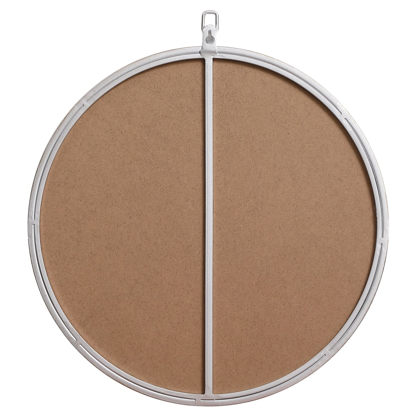 MR4718S Rowan 18" x 18" Metal Framed Round Mirror with Decorative Hook in Silver