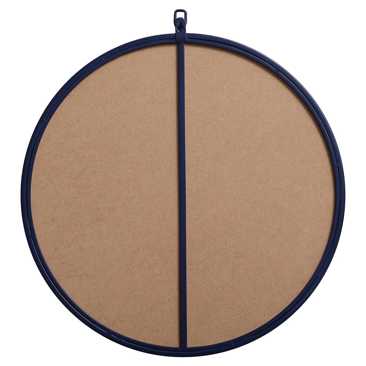 MR4721BL Rowan 21" x 21" Metal Framed Round Mirror with Decorative Hook in Blue