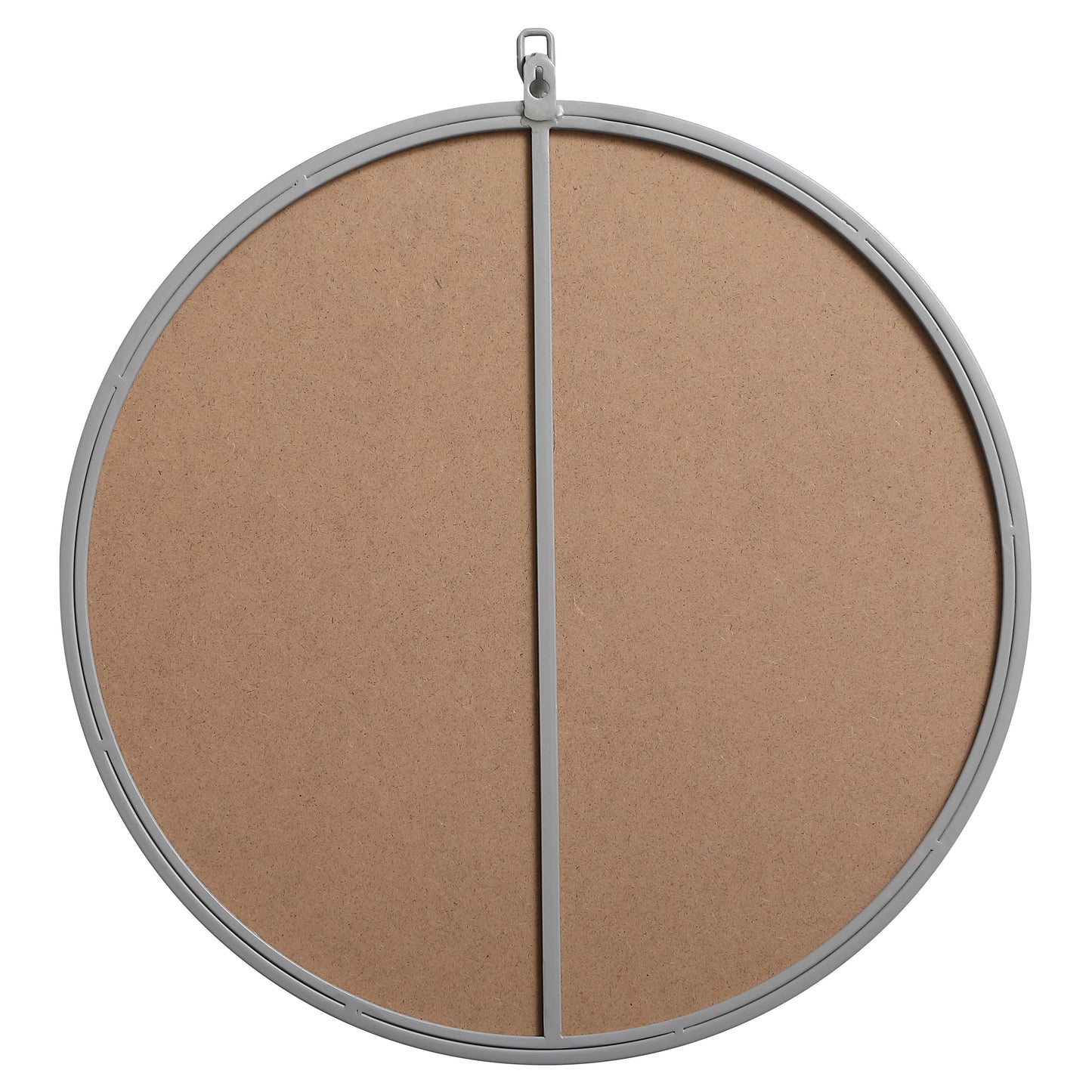 MR4721GR Rowan 21" x 21" Metal Framed Round Mirror with Decorative Hook in Grey