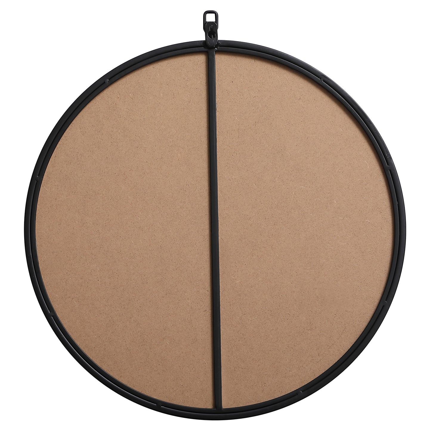 MR4721BK Rowan 21" x 21" Metal Framed Round Mirror with Decorative Hook in Black