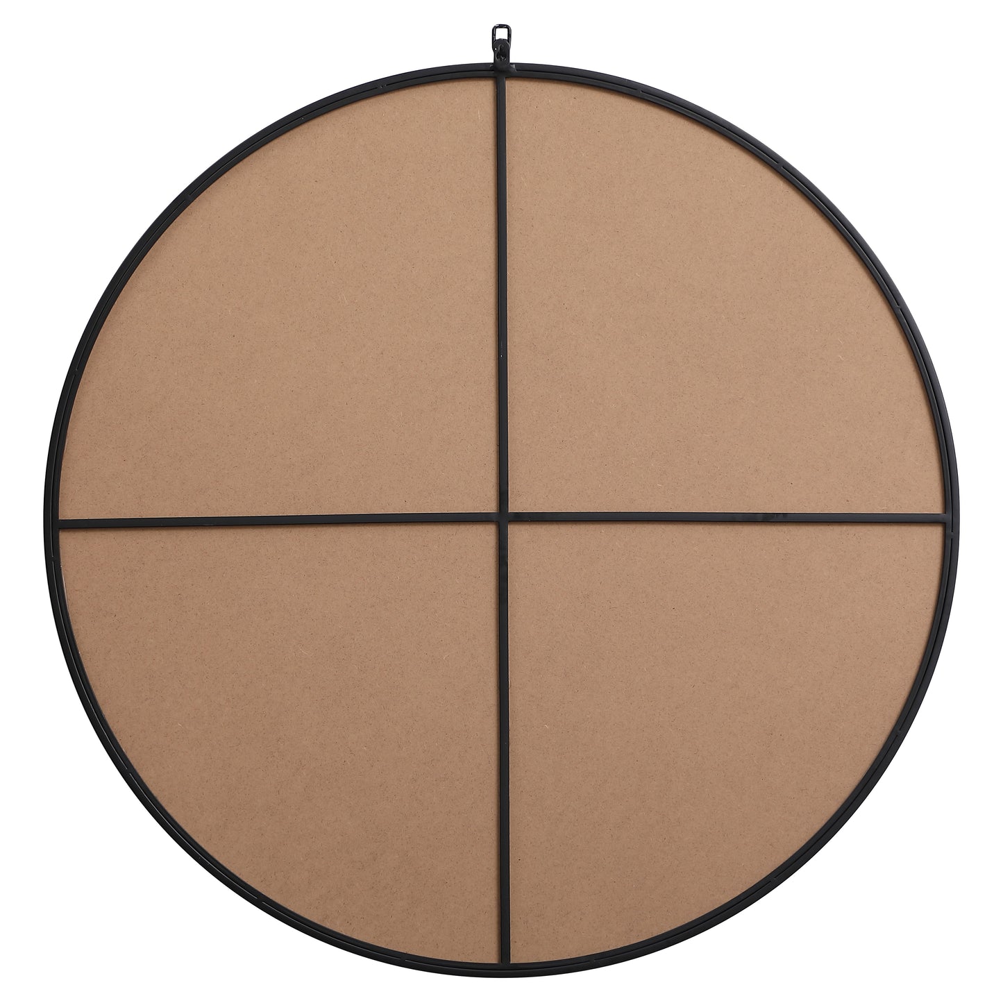 MR4739BK Rowan 39" x 39" Metal Framed Round Mirror with Decorative Hook in Black