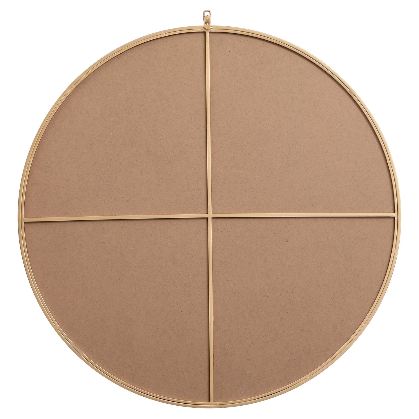 MR4739BR Rowan 39" x 39" Metal Framed Round Mirror with Decorative Hook in Brass