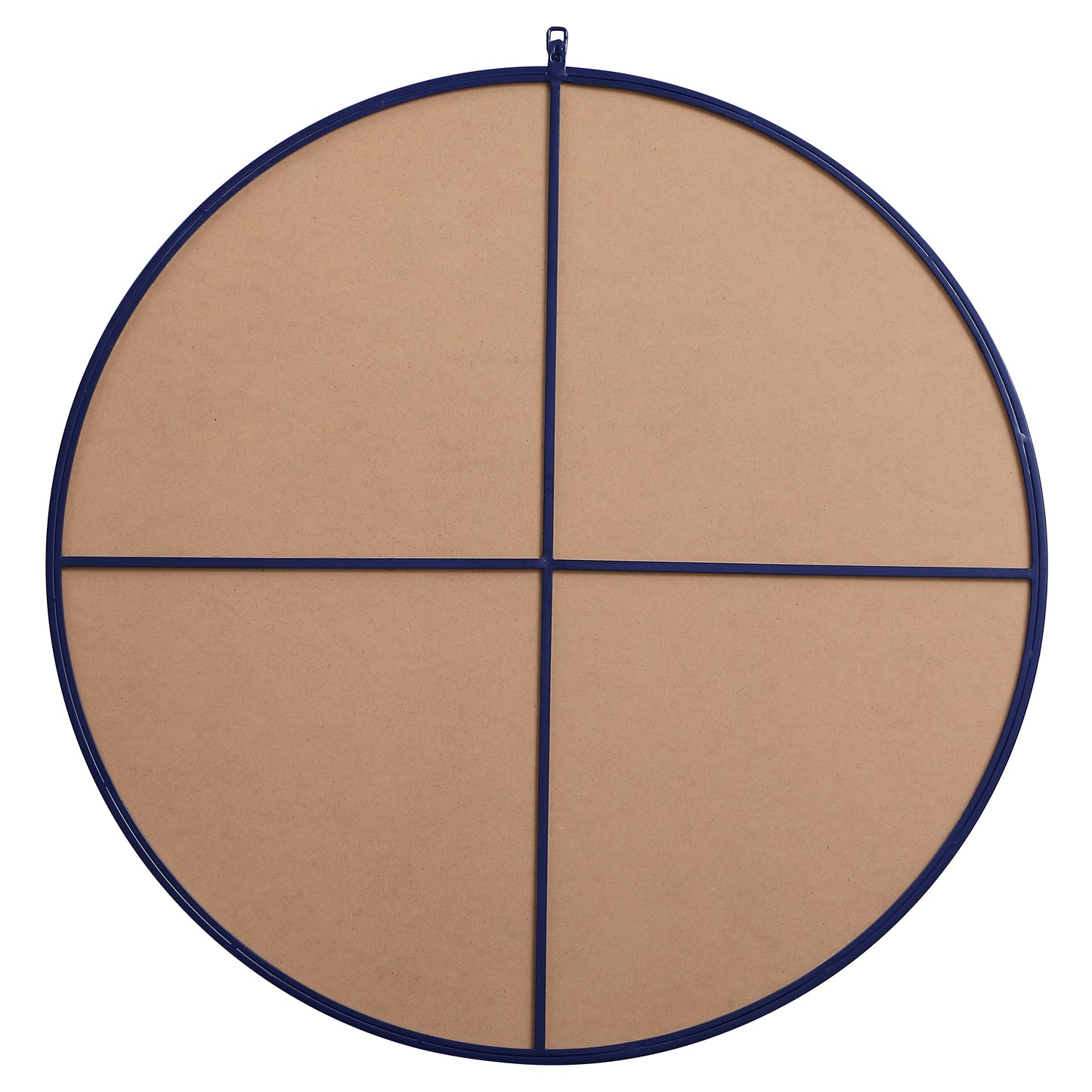 MR4739BL Rowan 39" x 39" Metal Framed Round Mirror with Decorative Hook in Blue