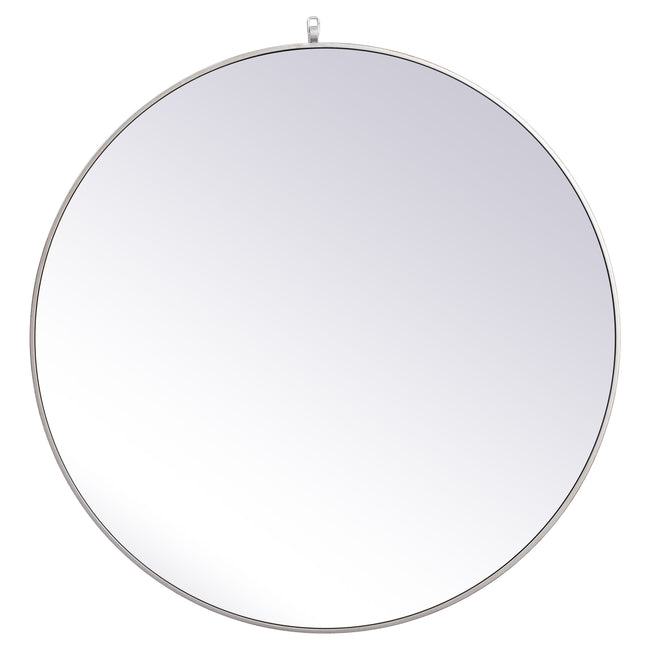 MR4739S Rowan 39" x 39" Metal Framed Round Mirror with Decorative Hook in Silver