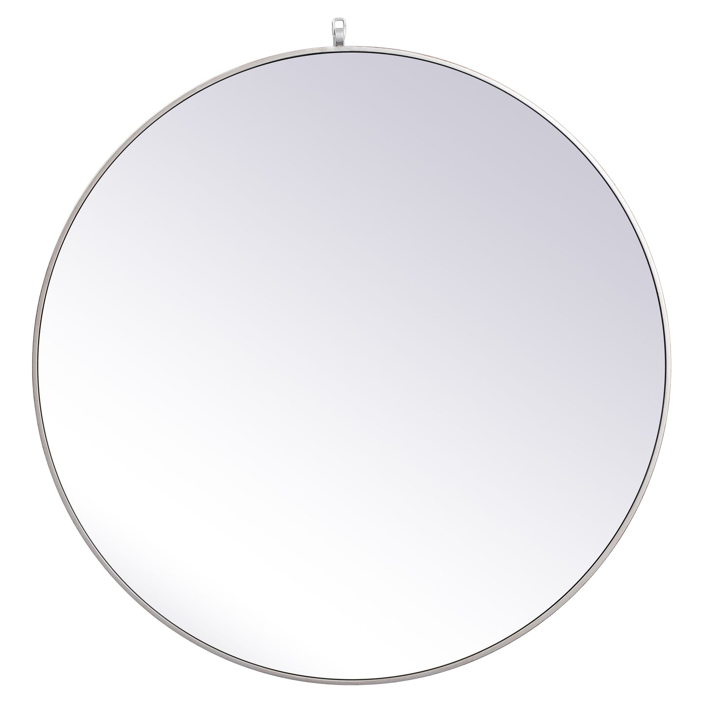 MR4739S Rowan 39" x 39" Metal Framed Round Mirror with Decorative Hook in Silver