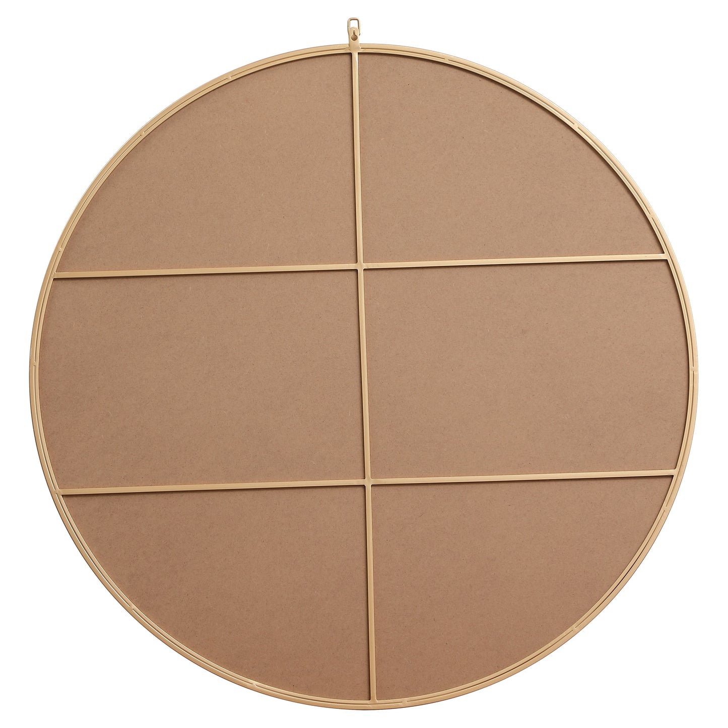 MR4745BR Rowan 45" x 45" Metal Framed Round Mirror with Decorative Hook in Brass