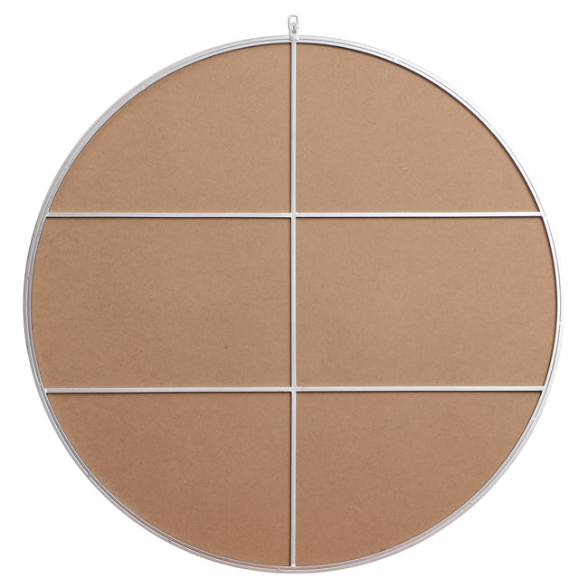 MR4745S Rowan 45" x 45" Metal Framed Round Mirror with Decorative Hook in Silver