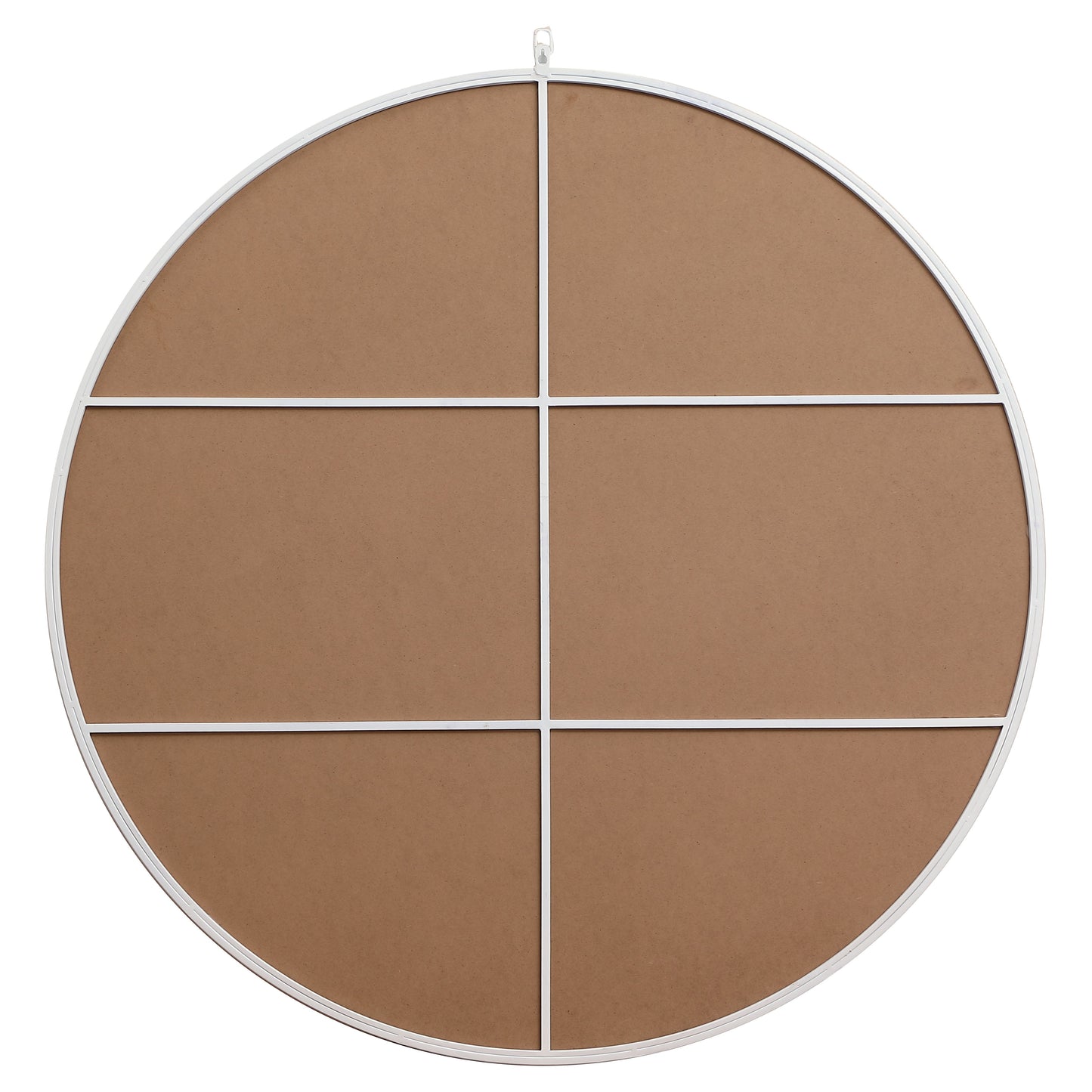 MR4745WH Rowan 45" x 45" Metal Framed Round Mirror with Decorative Hook in White