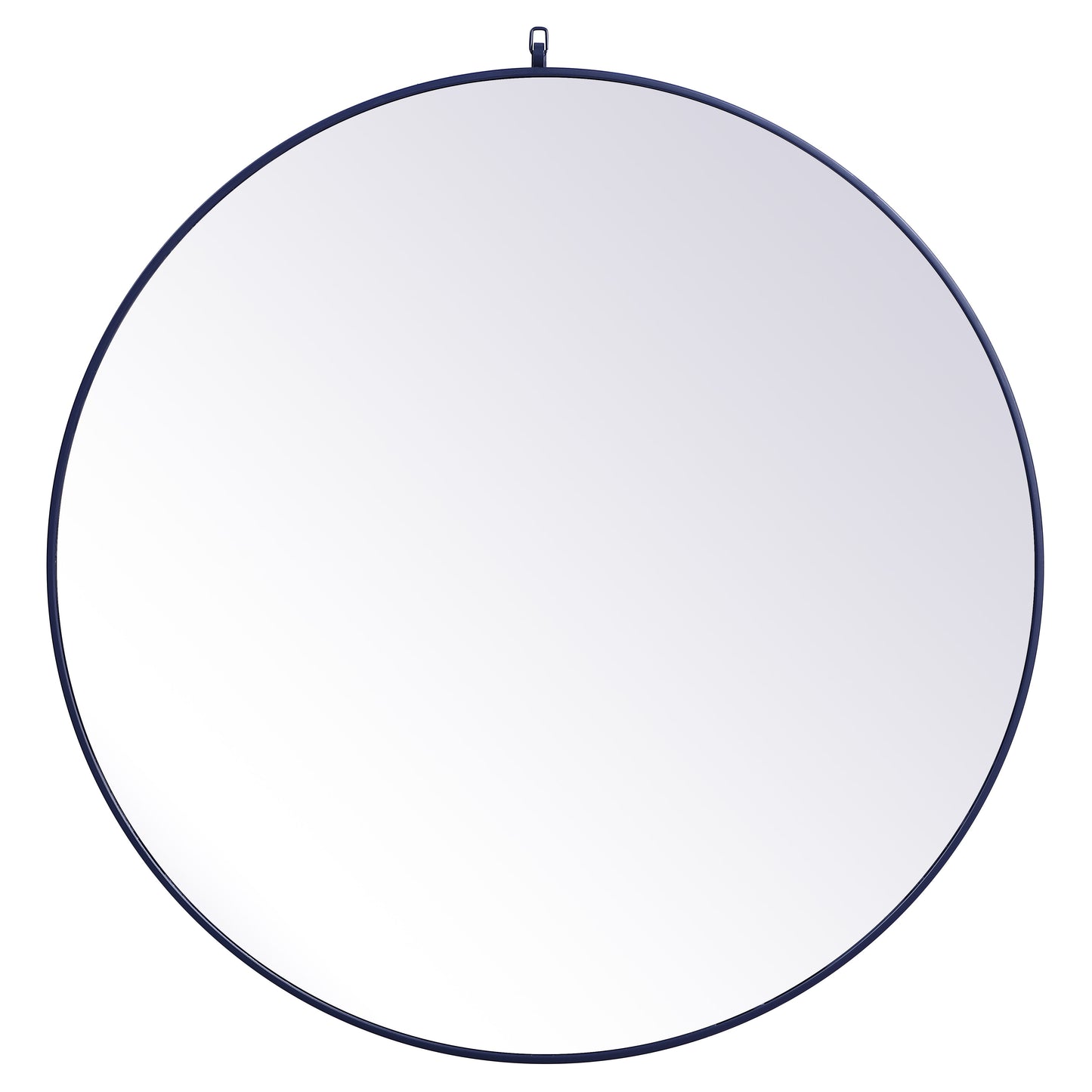 MR4745BL Rowan 45" x 45" Metal Framed Round Mirror with Decorative Hook in Blue