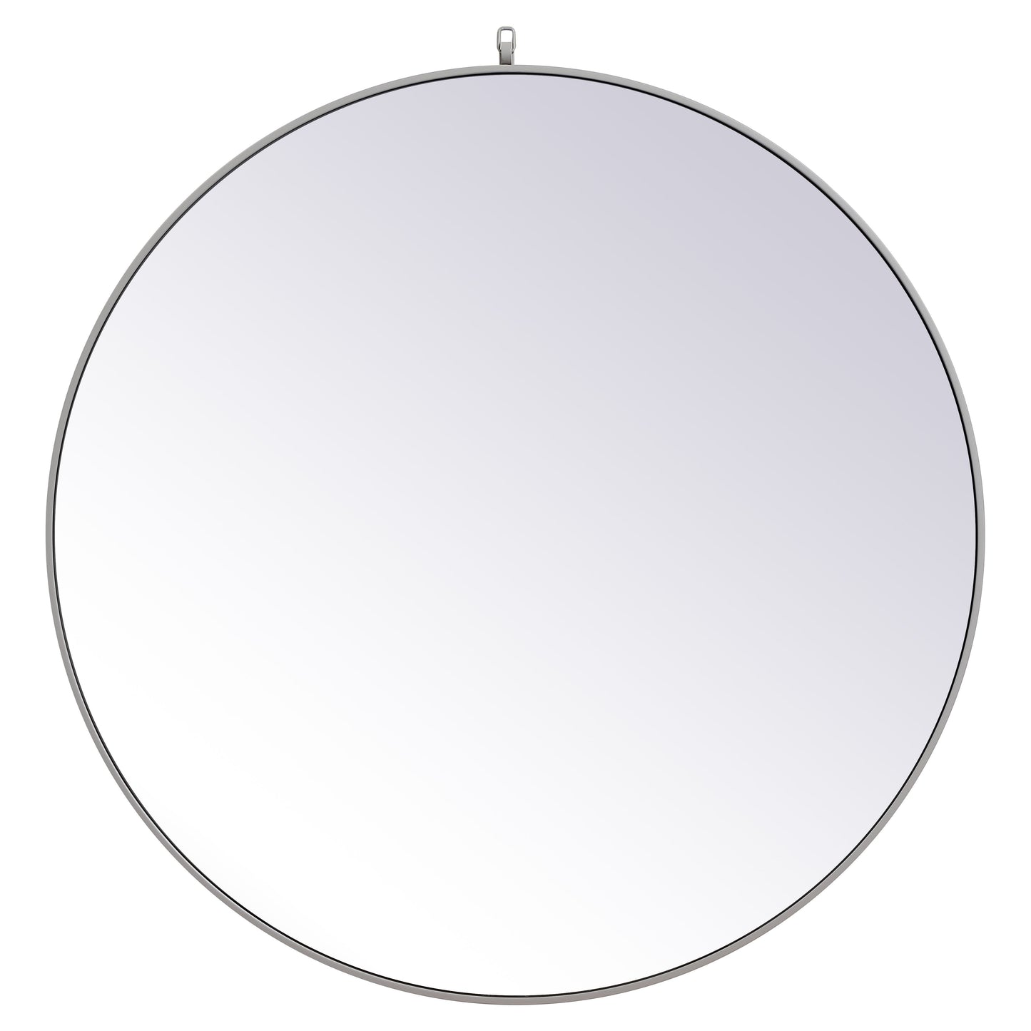 MR4745GR Rowan 45" x 45" Metal Framed Round Mirror with Decorative Hook in Grey