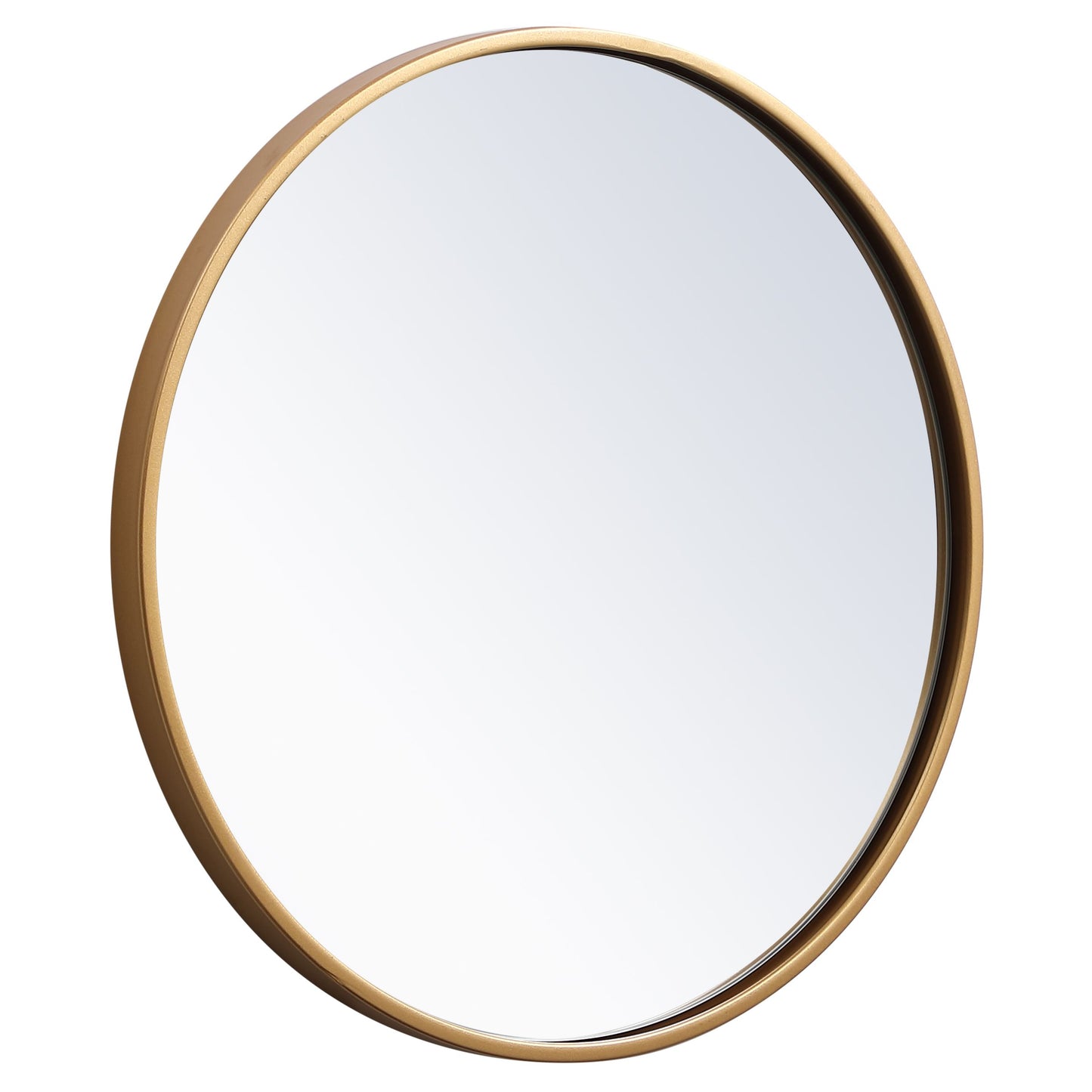 MR4818BR Eternity 18" x 18" Metal Framed Round Mirror in Brass