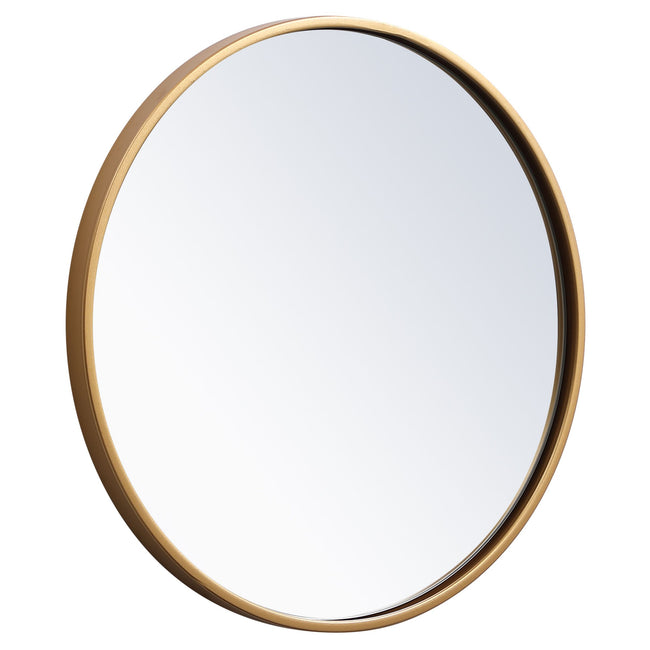MR4818BR Eternity 18" x 18" Metal Framed Round Mirror in Brass