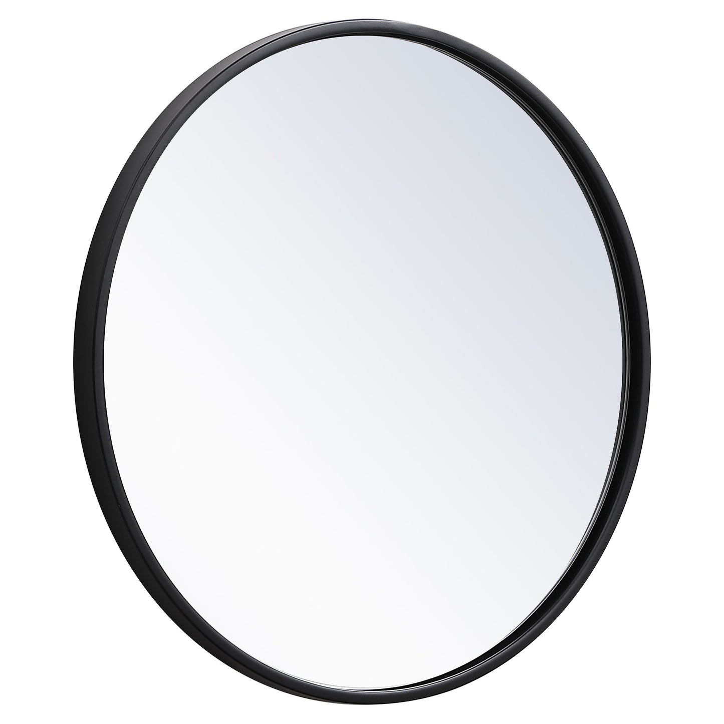 MR4818BK Eternity 18" x 18" Metal Framed Round Mirror in Black