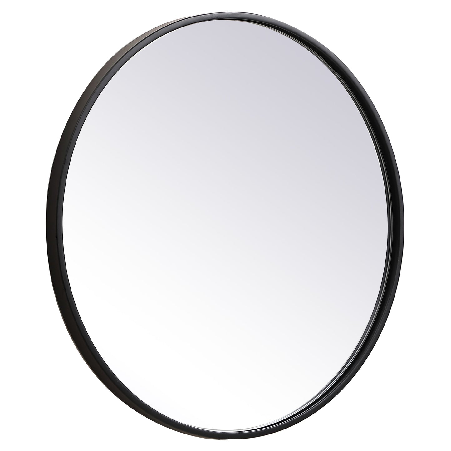 MR4821BK Eternity 21" x 21" Metal Framed Round Mirror in Black
