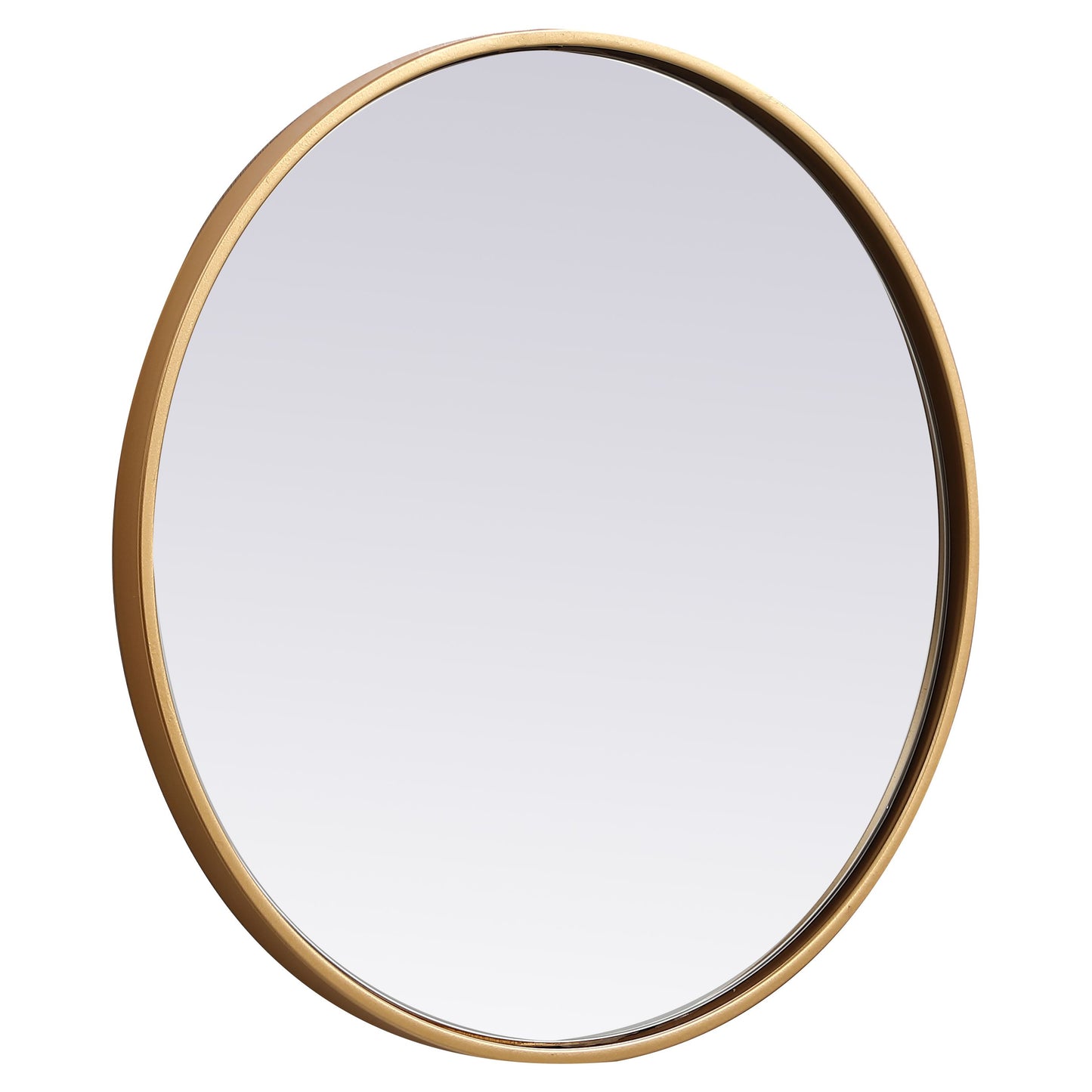 MR4821BR Eternity 21" x 21" Metal Framed Round Mirror in Brass
