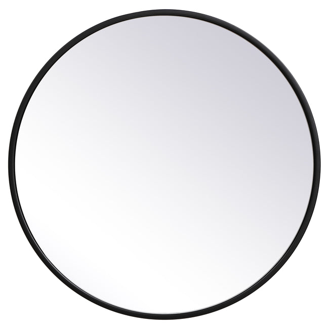 MR4821BK Eternity 21" x 21" Metal Framed Round Mirror in Black