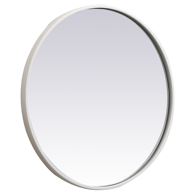 MR4821WH Eternity 21" x 21" Metal Framed Round Mirror in White