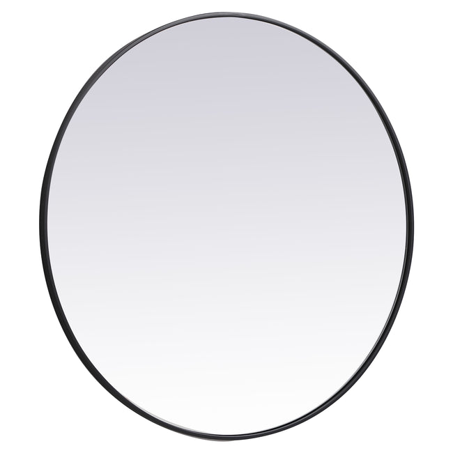 MR4839BK Eternity 39" x 39" Metal Framed Round Mirror in Black