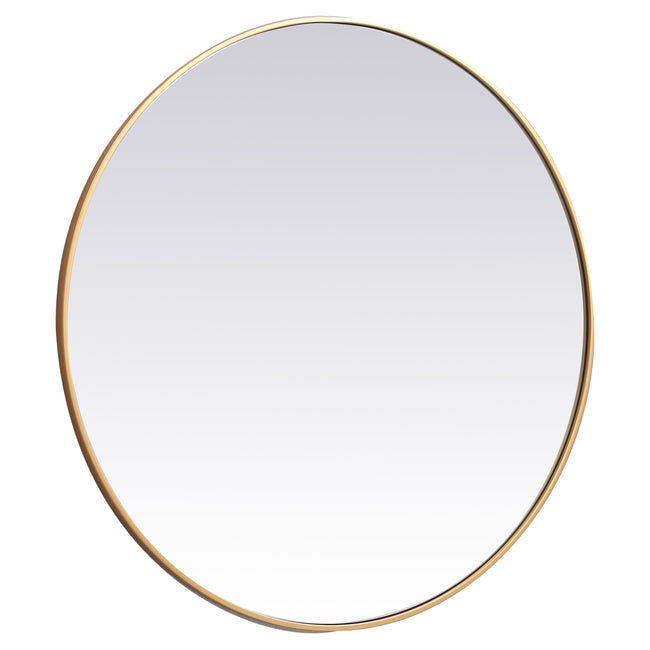 MR4839BR Eternity 39" x 39" Metal Framed Round Mirror in Brass