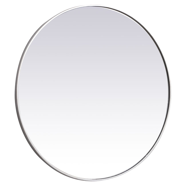 MR4839S Eternity 39" x 39" Metal Framed Round Mirror in Silver