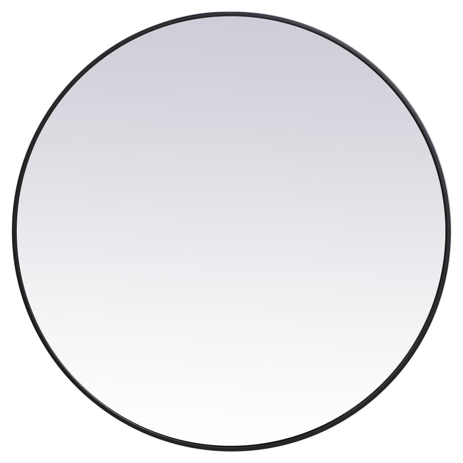 MR4839BK Eternity 39" x 39" Metal Framed Round Mirror in Black