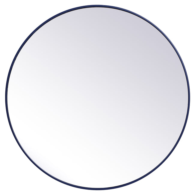 MR4839BL Eternity 39" x 39" Metal Framed Round Mirror in Blue