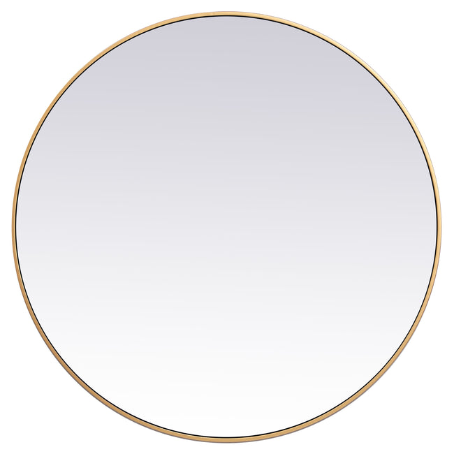 MR4839BR Eternity 39" x 39" Metal Framed Round Mirror in Brass