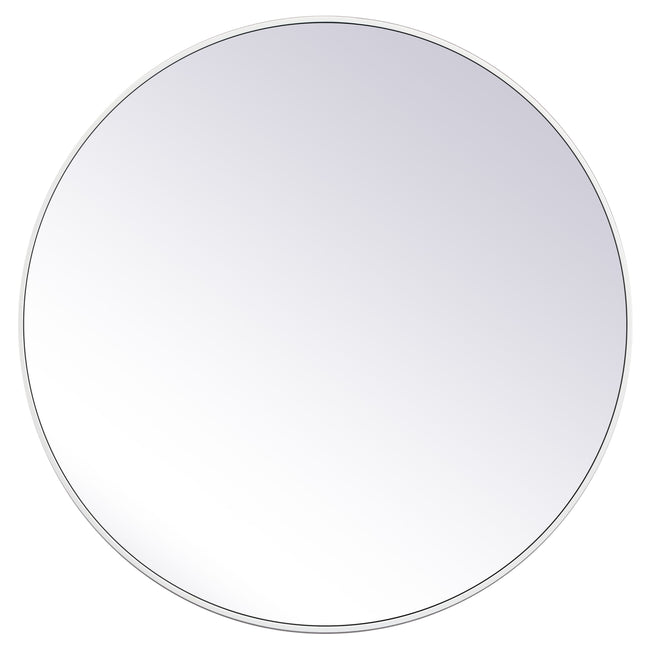 MR4839WH Eternity 39" x 39" Metal Framed Round Mirror in White