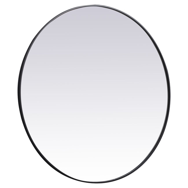 MR4845BK Eternity 45" x 45" Metal Framed Round Mirror in Black