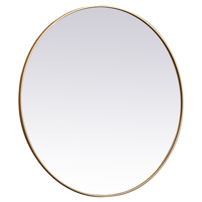 MR4845BR Eternity 45" x 45" Metal Framed Round Mirror in Brass