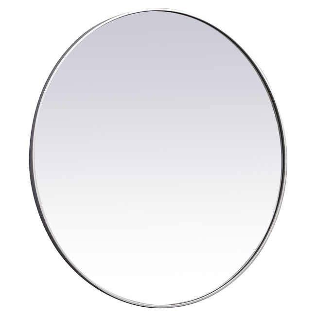 MR4845S Eternity 45" x 45" Metal Framed Round Mirror in Silver