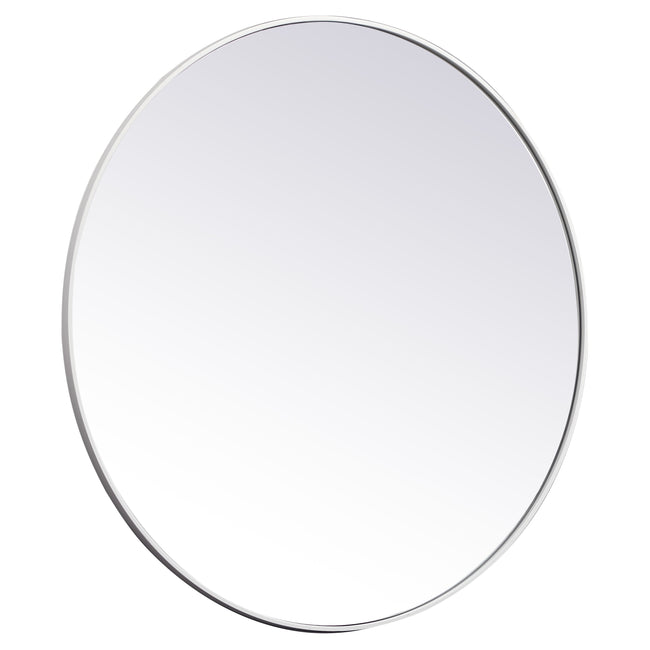 MR4845WH Eternity 45" x 45" Metal Framed Round Mirror in White
