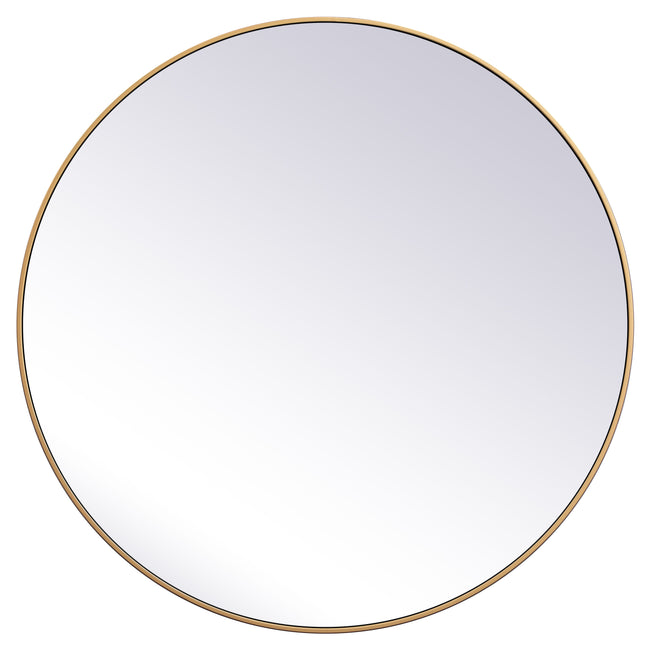MR4845BR Eternity 45" x 45" Metal Framed Round Mirror in Brass