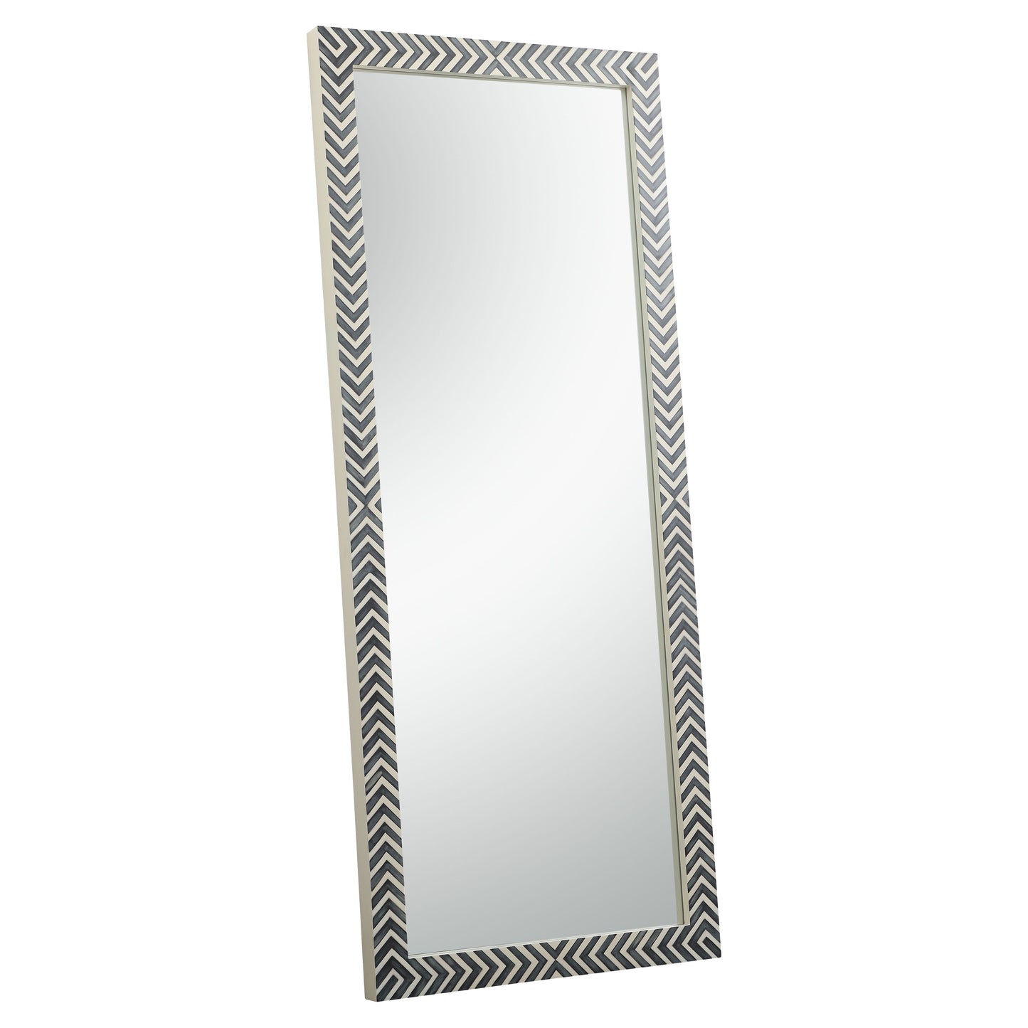 MR53072 Oullette 30" x 72" Rectangular Mirror in Chevron Frame