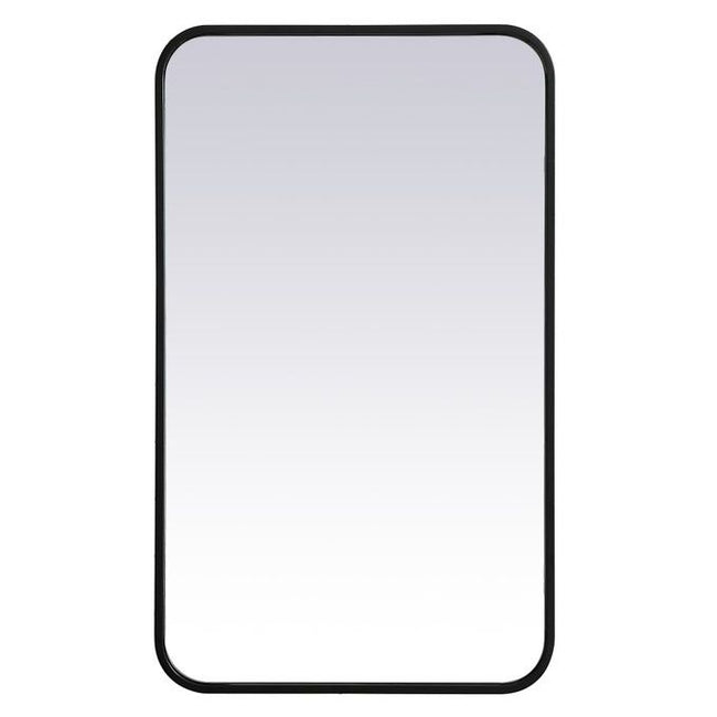 MR801830BK Evermore 18" x 30" Metal Framed Rectangular Mirror in Black