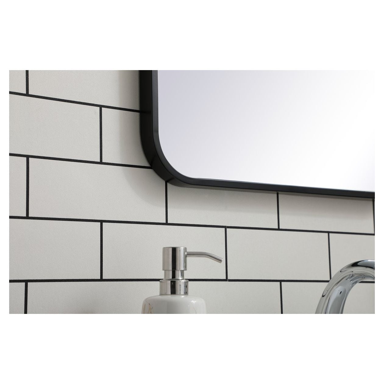 MR801830BK Evermore 18" x 30" Metal Framed Rectangular Mirror in Black