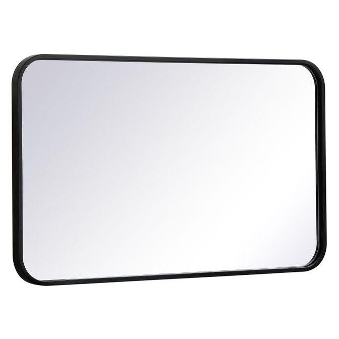 MR801830BK Evermore 18" x 30" Metal Framed Rectangular Mirror in Black