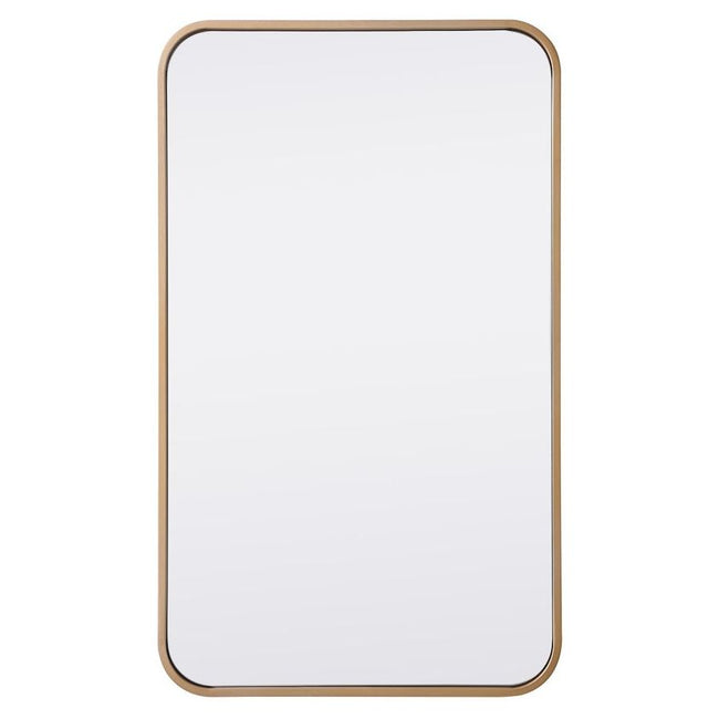 MR801830BR Evermore 18" x 30" Metal Framed Rectangular Mirror in Brass