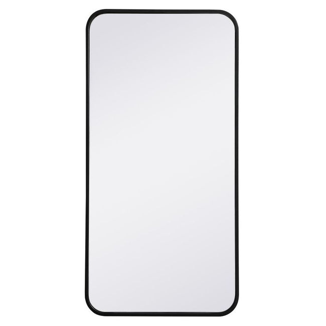 MR801836BK Evermore 18" x 36" Metal Framed Rectangular Mirror in Black