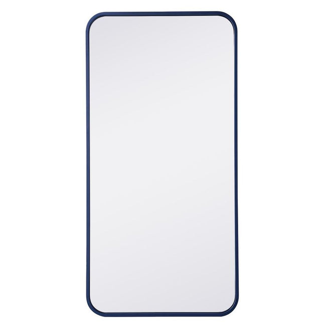 MR801836BL Evermore 18" x 36" Metal Framed Rectangular Mirror in Blue
